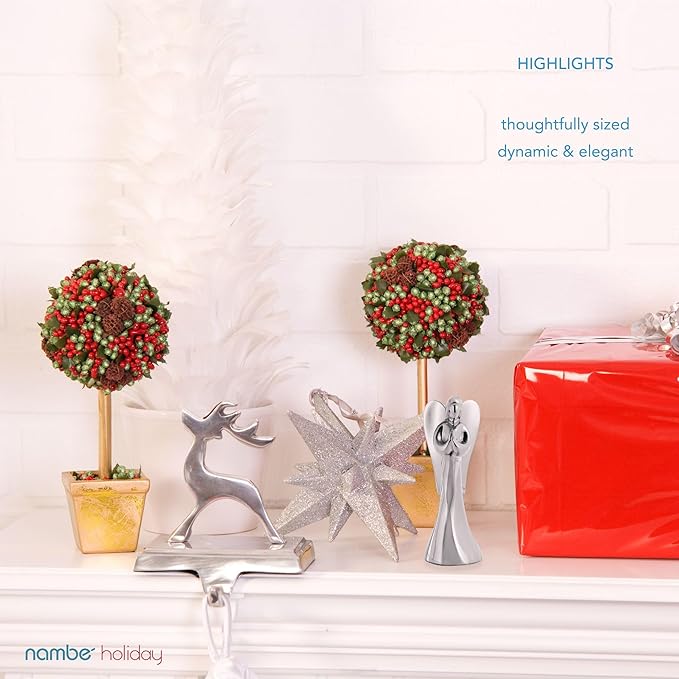 Nambé Holiday Angel Figurine – Christmas Angel Sculpture in Signature Alloy, 9” Tall Seasonal Collectible for Mantel, Table or Shelf Display, Elegant Holiday Décor & Spiritual Gift
