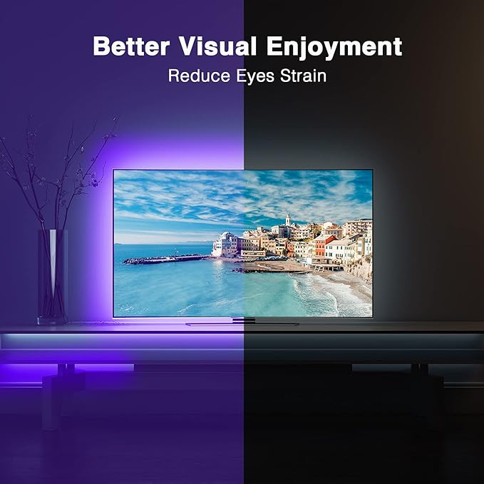 LED Lights for TV 65 Inch, TV Led Backlight,15ft Led TV Lights, USB Led Strip Lights for TV 65-75 inch with Remote, Room Led Lights for Bedroom Bluetooth, HDTV Mood Lighting, Gaming Room Decor