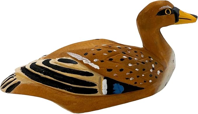 Mallard Duck Decor Wooden Animal Figurines Little Ducks Funny Desk Accessories Small Duck Statues Handmade Carving Decoys Ornament for Home Room Decor