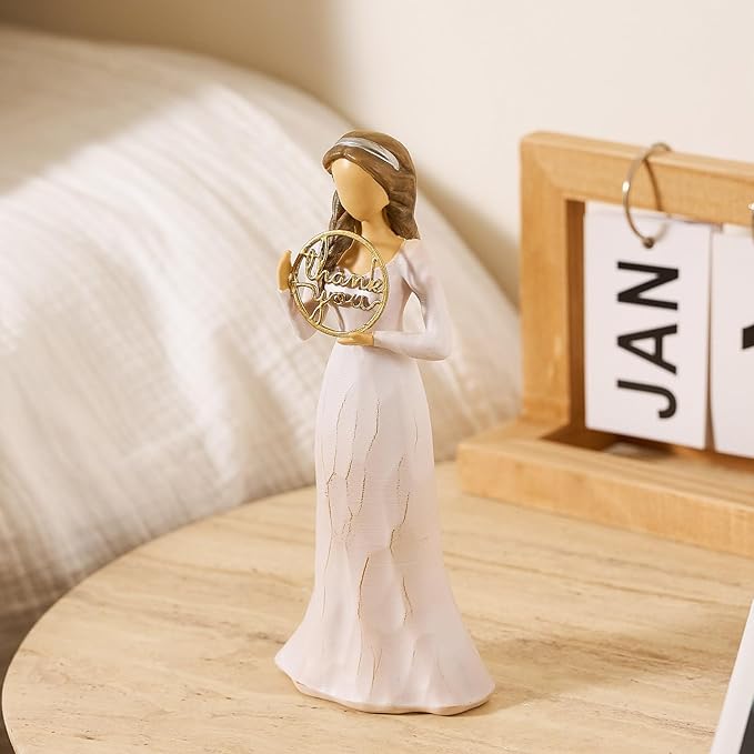 Thank You Gifts for Women Friends Coworkers Love You Mom Volunteer Pastor Teacher Appreciation Gifts 6.7" Resin Sculpted Hand-Painted Figurines Home Decor