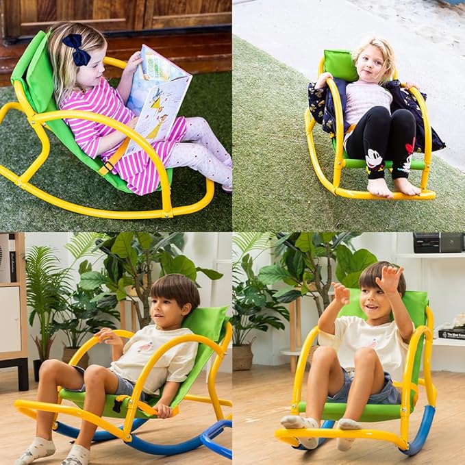 PLATPORTS Kids' Recliners - Living Room Chairs - Sensory Autism Spinning Chair - Rocking Seesaw Chair for Kids - Sensory Seat for Toddlers 3-5