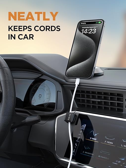 Magnetic Cord Organizer Holder,EIZLXQ 8 Pack Under Desk Cable Management,Adhesive Magnetic Cable Clips for Home Office Desk Phone Car Desktop Nightstand-Black