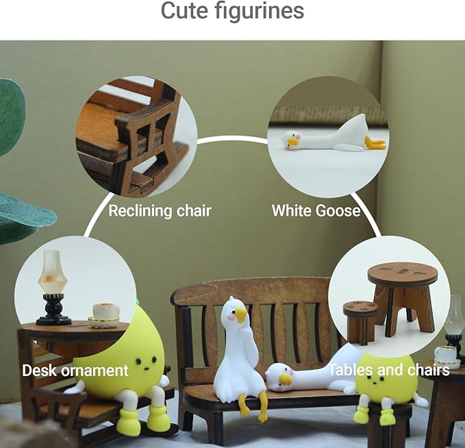 Miniature Ducks Figurines Statue, Adorable Ducks Collectibles Mini Sculpture for Shelf Desk and Bedroom Decor, Cute Home Decorations and Gifts (Lie Down Duck)