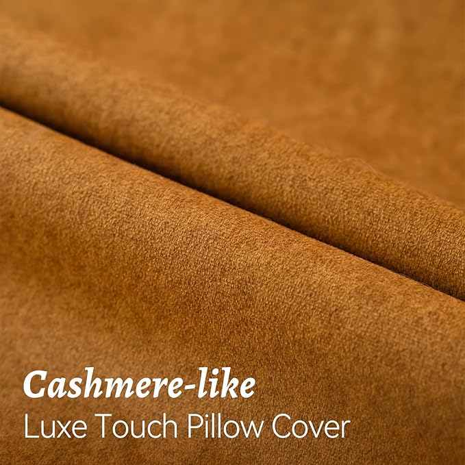 a moment Pack of 2 Stain-Resistant Throw Pillow Covers Pet-Friendly Pillowcases Cushion Covers for Sofa Couch Bed Outdoor Waterproof 18x18 Inch Gold Brown
