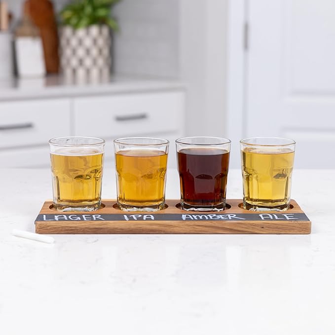 2-Pack Wine Flight Boards – Rustic Wooden Tasting Trays for Wine & Charcuterie – Bar Serving Paddles for Couples, Wine Gift Set for Tastings, Entertaining & Home Décor