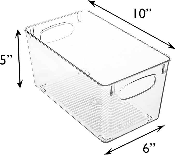 ClearSpace Clear Plastic Storage Bins – Perfect Kitchen Organization and Storage or Pantry Storage – Fridge Organizer, Pantry Organization and Clear Storage Bins, Cabinet Organizers