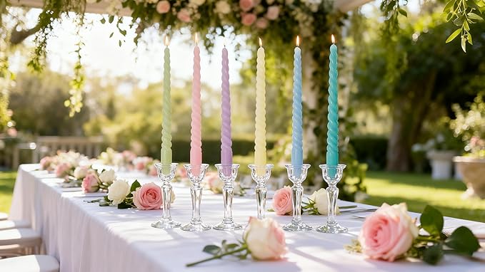 Long Taper Candles 6 Pcs Unscented Taper Candlesticks for Dinner Home Decor Kitchen Wedding Birthday Party Decorations