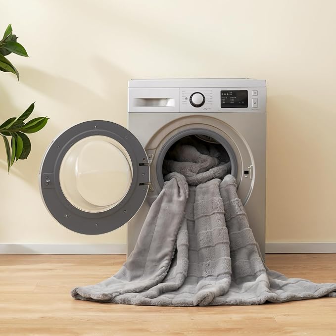 Cozy Bliss Fluffy King Size Throw Blankets for Bed,Warm Cozy Soft Grey Faux Fur Throw Blankets for Sofa Bedroom Living Room,108x90 Inches