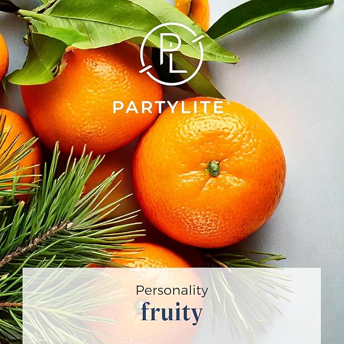 PartyLite 3-Wick Jar Candle, Highly Fragranced Clean Burning Glass Candle, 25-45 Hours Burn Time (Clementine Garland)