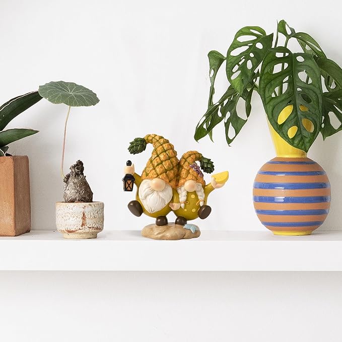 5" Pineapple Gnome Figurines Decor, Pineapple Themed Gifts, Summer Indoor Table Top Desk Shelf Decorations for Home