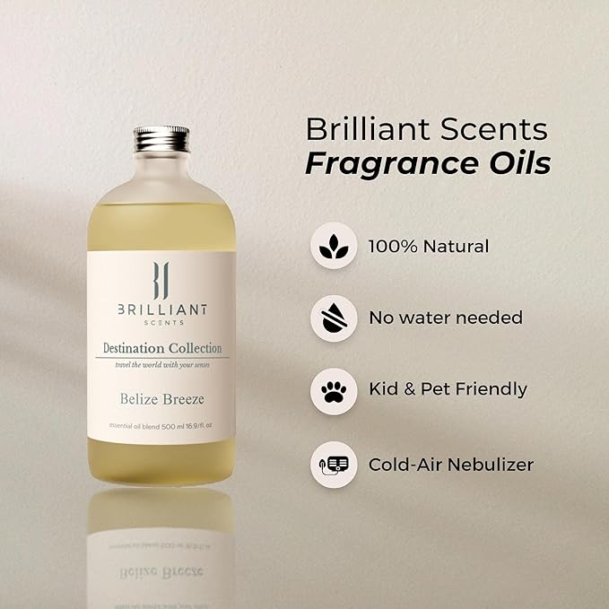 Brilliant Scents Belize Breeze Scent | Blood Orange, Lemon Peel, Nutmeg | Inspired by: Confidante Hotel | Luxury Home & Business Scent | Fragrance Oil | 200ML