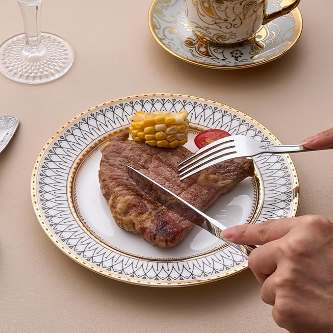 20-Piece Flatware Set, Stainless Steel Silverware Set for 4, Cutlery Set with Shell Pattern, Fork Spoon Knife Set, Dishwasher Safe