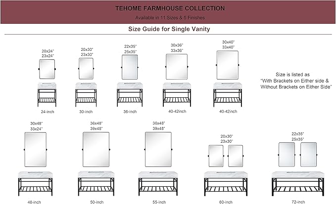 Farmhouse Black Metal Framed Pivot Rectangle Bathroom Mirror Rounded Rectangluar Tilting Beveled Vanity Mirrors for Wall, Overall 22.91 x 24 inches (Mirrror 19 x 24 inches)