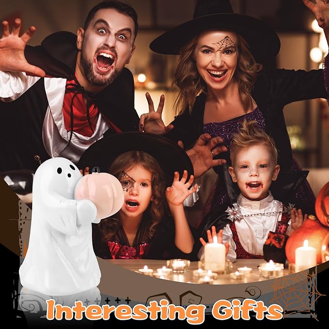 2025 Halloween Figurine Ghost, Ghosts Middles Fingers Figurine,Spooky Cute Halloween Decor,Haunted Porch & Indoor Home Statue,Coffee Table Centerpieces Shelf Mantel Display