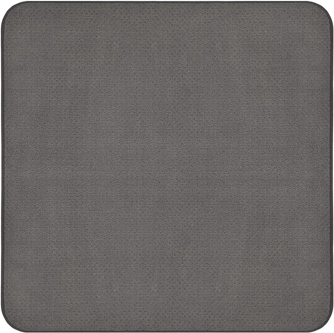 House, Home and More Skid-Resistant Carpet Indoor Area Rug Floor Mat - Gray - 3 Ft X 3 Ft - Non Slip Rubber Backing, Stain Resistant, Dog Friendly, Living Room Bedroom Kitchen Entryway