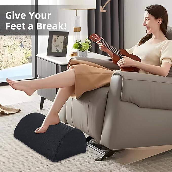 Under Desk Footrest Detachable - Leg Rest Adjustable 3 Height Positions for Under Desk, Ergonomic Foot Rest for Office or Home Use