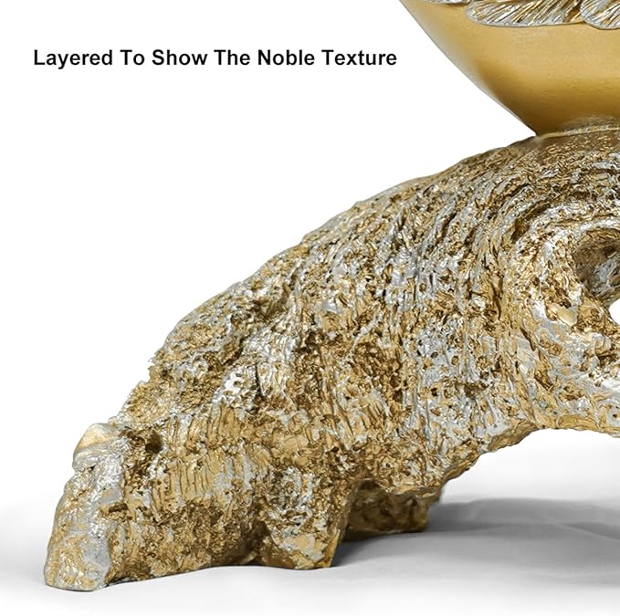 14.2" Gold Couple Swan Decor Figurine Modern Simulation Animal Sculpture Art Ornament Home Table Statue