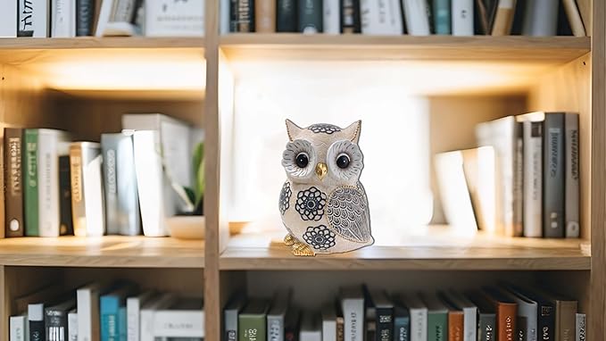 Oinas Cute White Owl Statue & Figurines for Home Decor - Adorable Gifts for Owl Lovers