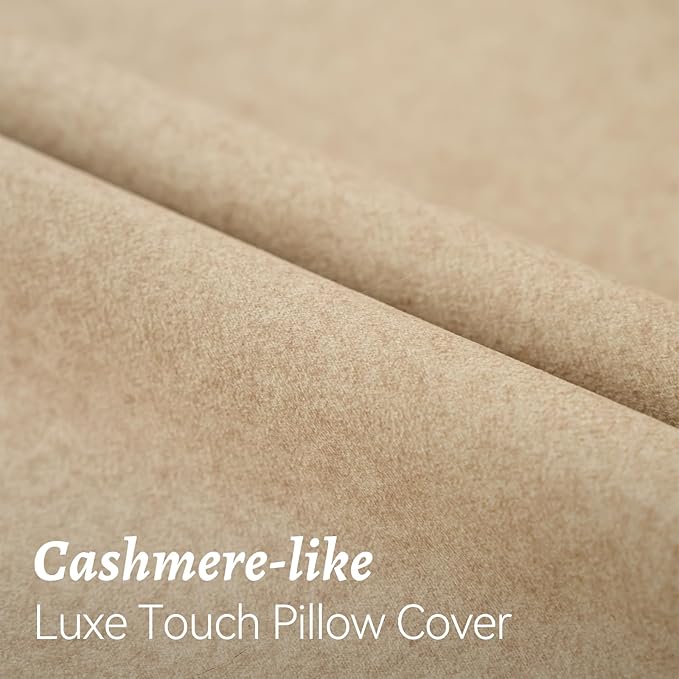 a moment Pack of 2 Beige Stain-Resistant Throw Pillow Covers Pet-Friendly Pillowcases Cushion Covers for Sofa Couch Bed Outdoor Waterproof 20x20 Inch