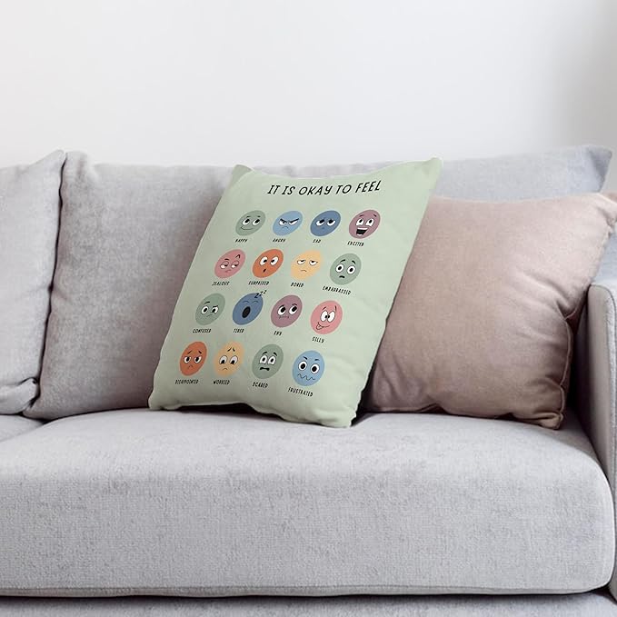 Nogrit Counseling Office Must Haves Throw Pillow Cover, Calming Corner, Mental Health Pillowcase Decor for Home Kids,Mental Health Counselor Gifts, Calming Corner Pillow Covers 18x18-894