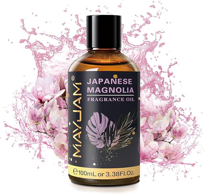 MAYJAM 100ML/3.38FL.OZ Japanese Magnolia Fragrance Oils with Glass Dropper, Essential Oils for Diffusers for Home, Long Lasting Scented Oils for Diffusers Soap Candle Making