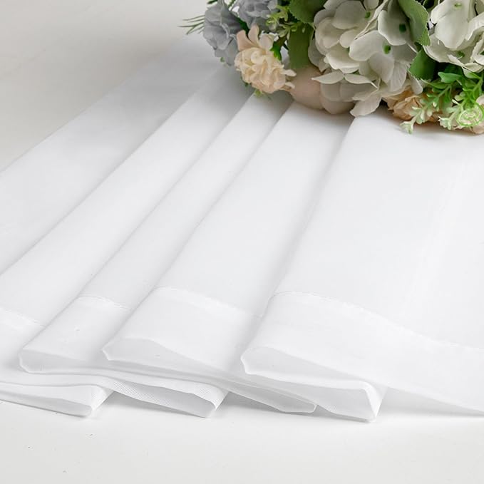 Aiyufeng Sheer White Curtains 120 Inches Long, Extra Long Rod Pocket Solid Color Window Sheer Curtain Panels, Elegant Curtains & Drapes for Living Room, Bedroom 2 Panels (White, 59" W x 120" L)