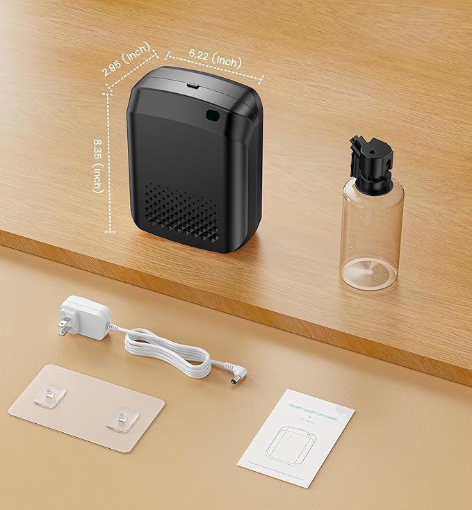 Waterless Essential Oil Diffuser 3000 Sq.Ft Coverage for Large Home Hotel Office, 400ml Cold Air Scent Machine for Aromathrapy, Bluetooth App Control, Quiet No-Noise Aroma Diffuser Wall Amount