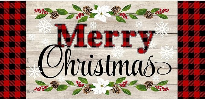 Evergreen Sassafras Fall Christmas Holiday Doormat Insert Bundle & Tray Set of 5, Interchangeable Entrance Door mats Indoor and Outdoor Welcome Mat 30 x 18 Tray Non Slip Backing Low Profile