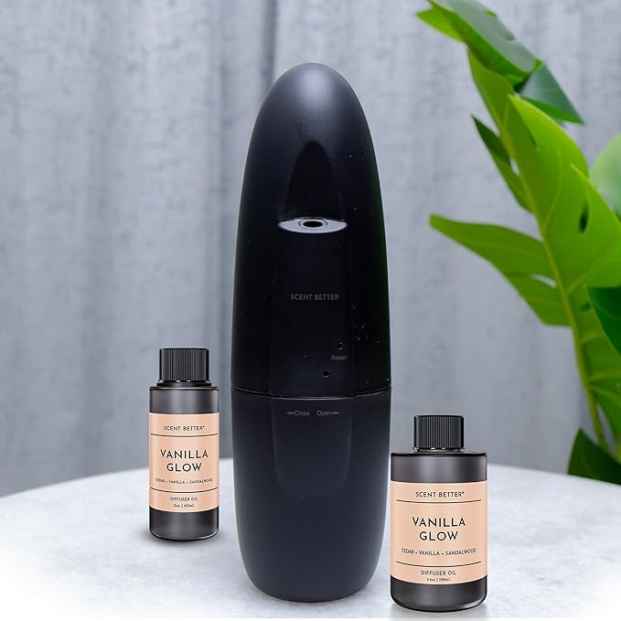 Scent Better Vanilla Glow Aroma Essential Oil Blend: an Aromatherapy Blend of Vanilla, Amber, and Sandalwood for Ultrasonic Diffusers & Nebulizers (2 Fl Oz, 60 mL)