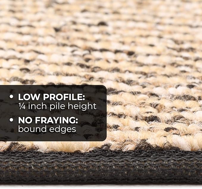 House, Home and More Skid-Resistant Carpet Indoor Area Rug Floor Mat - Black Ripple - 5 Ft X 8 Ft - Non Slip Rubber Backing, Stain Resistant, Dog Friendly, Living Room Bedroom Kitchen Entryway