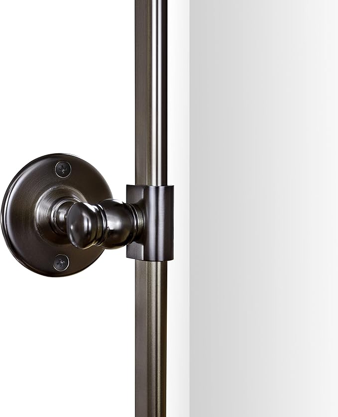 Farmhouse Pivot Rectangle Bathroom Mirror Oil Rubbed Bronze Metal Framed Tilting Beveled Vanity Mirrors for Wall, Overall 23.91 x 30 inches (Mirrror 20 x 30 inches)