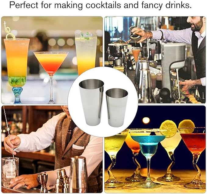 Cocktail Shaker Set, Professional Boston Shaker Set with 18oz Unweighted & 28oz Weighted, Stainless Steel Martini Shaker for Bartending and Home Bar, Premium Bar Tools for Bartender