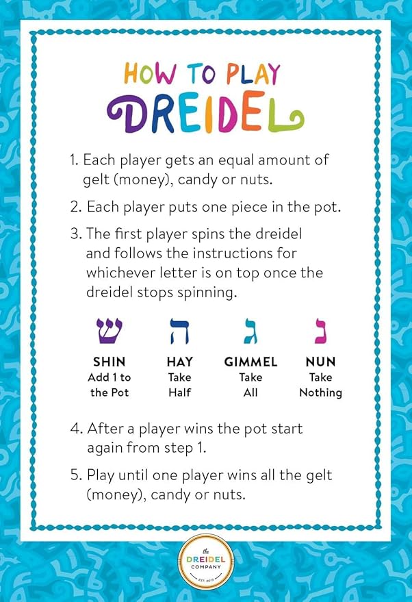 Natural Wood Dreidels Hanukkah Draydel with English Transliteration & Instruction Cards (1000-Pack)
