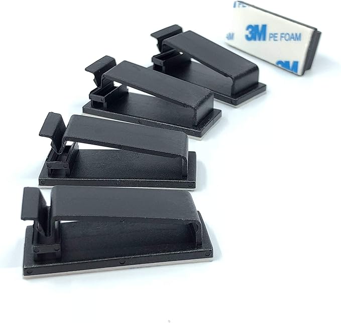 50Pack Self Adhesive Cable Management Clips, Cable Organizers Wire Clips Cord Holder for TV PC Laptop Ethernet Cable Desktop Home Office Indoor/Outdoor