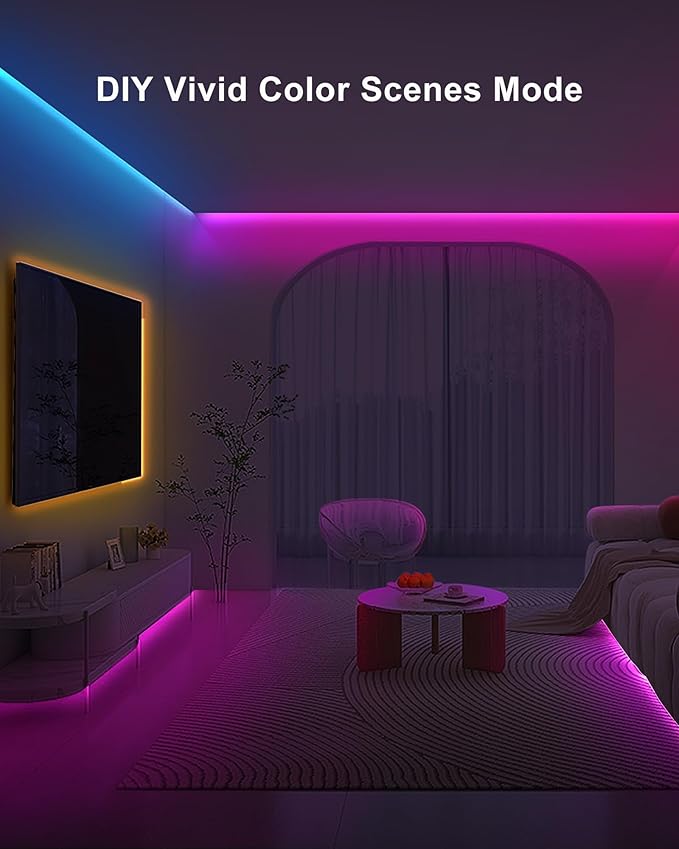 32.8ft Bluetooth RGB COB Led Strip Lights with Remote, Dimmable Smart App Led COB Light Strip, Color Changing Music Sync, Indoor RGB Led Lights for Bedroom, Home Decor, Party