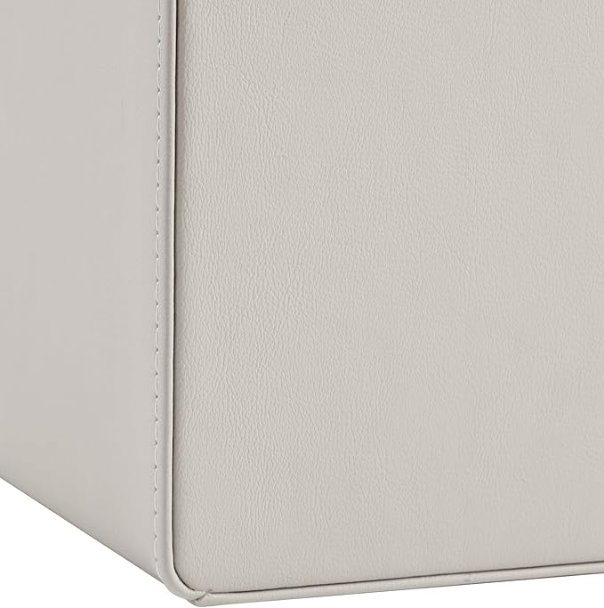 PU Leather Desk Organizer, Luxury Remote Control Holder for Home, Office Desk Accessories Table Caddy Bedside Nightstand Organizer (Dark Beige)