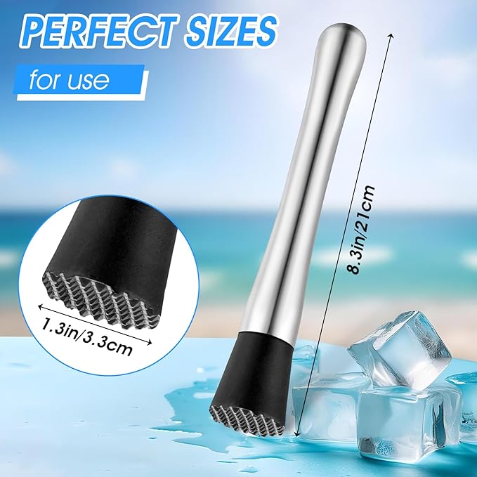 20 Pcs Muddler for Cocktails - Stainless Steel Bar Muddler Tool, Muller for Drinks Ice Crusher, Bartender Tools Set Home Bartender Bars Accessories