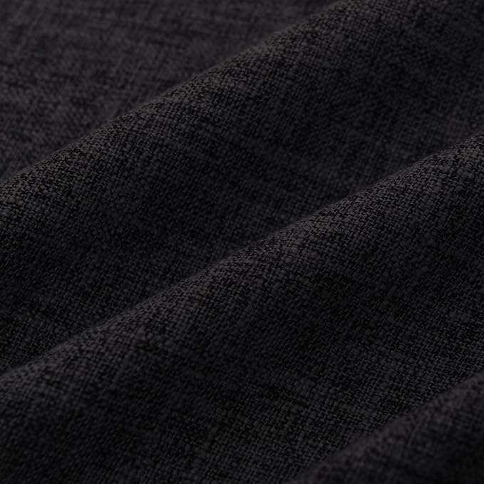 JIUZHEN 20x20 Inch Black Faux Linen Pillow Covers Set of 2, Modern Minimalist Decorative Pillowcase for Sofa Office, Luxury Textured Dark Cushion Cover