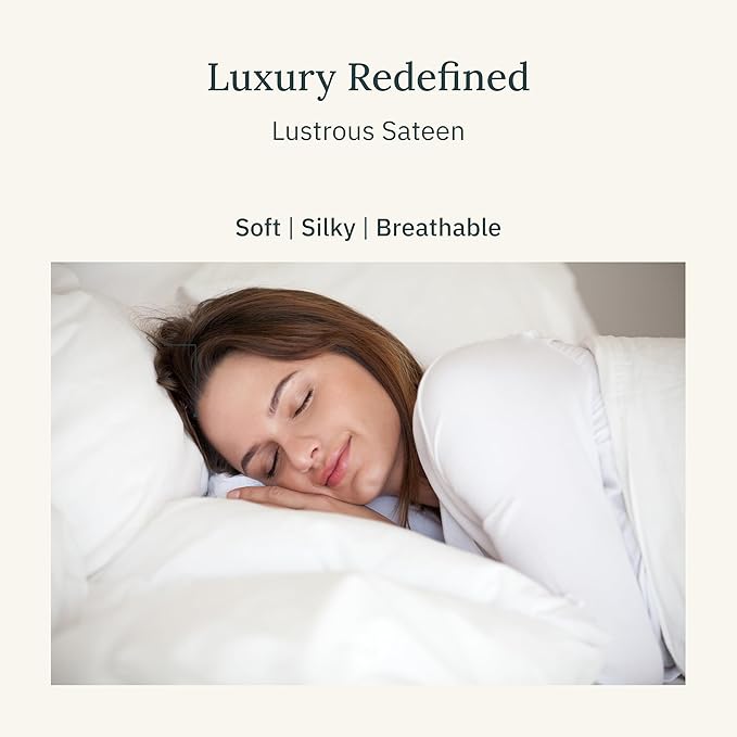 California Design Den Certified 100% Egyptian Cotton Sheets Queen Size Set - Soft Sateen, Deep Pocket Sheets with Anti-Skid Elastic, Cool and Durable Luxury Bedding - Sepia Rose