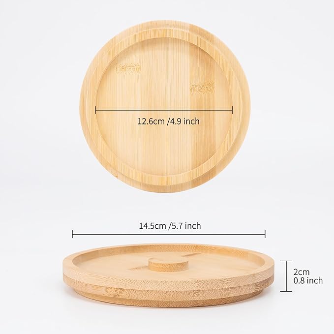 3-Tier Bamboo Margarita Salt Rimmer Set with Garnish Tray - Bartender Tool for Salt, Sugar & Lime - Fits Glasses up to 5.5" for Bars, Home, Parties