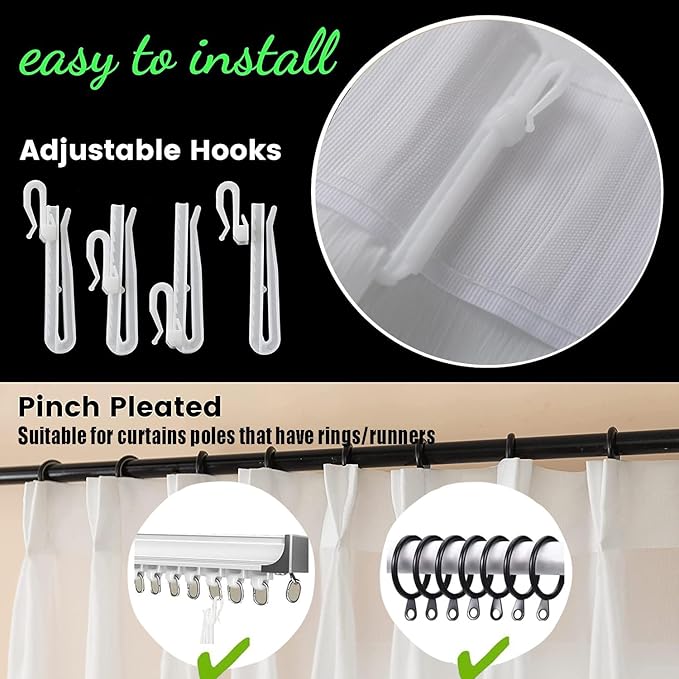 Non-See-Through Privacy Pinch Pleated Curtains 84 Inches Long White Semi Sheer Lightweight Light Filtering Curtains for Living Room Bedroom Drapes, W52 x L84