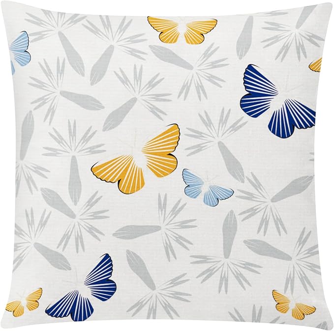 Yellow Blue Throw Pillow Covers 20x20 Set of 6, Daisy Dahlia Flower Pillow Cover, Decorative Square Cushion Cover, Farmhouse Pillowcase for Sofa Bedroom Living Room Farmhouse Home Decor