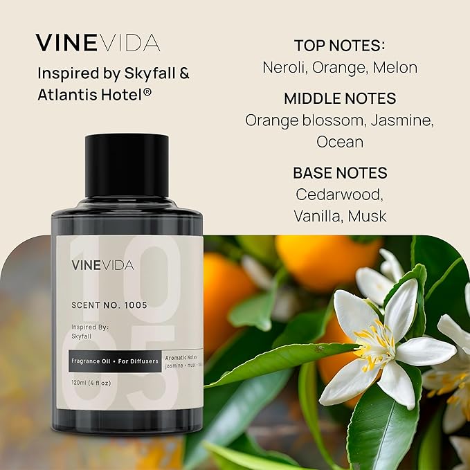 VINEVIDA Hotel Fragrance Collection - 4 Pack Diffuser Oils - Cold Air Diffusers - Scents No. 1005, 1018, 1011, 1004
