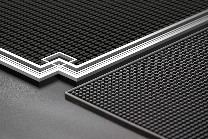 Highball & Chaser Premium Diamond Bar Mat 18in x 12in 1cm Thick Durable and Stylish Service Bar Mat for Spills, Coffee, Bars, Restaurants, Counter Top Dish Drying Mat, Glass Drying Mat, Black