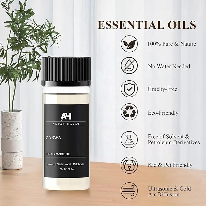 Hotel Scent Zarwa Diffuser Oil 50ml β Inspired by Aventus Cologne β Premium Home Scent β Essential Oil with Lemon, Patchouli, Cedarwood β Luxury Aromatherapy Refill for Diffusers