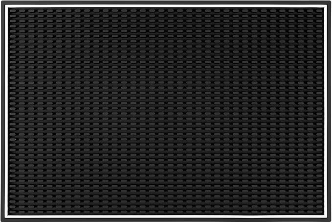 Rubber Bar Mat Set of 1 Black – Durable, Non-Slip, Non-Toxic Spill & Drying Mats for Bars, Restaurants, Coffee Shops, Countertops & Tabletops Hairdressing tool protective pad.Drying mat for tableware.