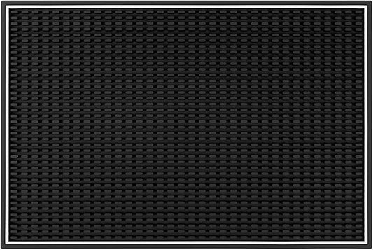 Rubber Bar Mat Set of 1 Black – Durable, Non-Slip, Non-Toxic Spill & Drying Mats for Bars, Restaurants, Coffee Shops, Countertops & Tabletops Hairdressing tool protective pad.Drying mat for tableware.