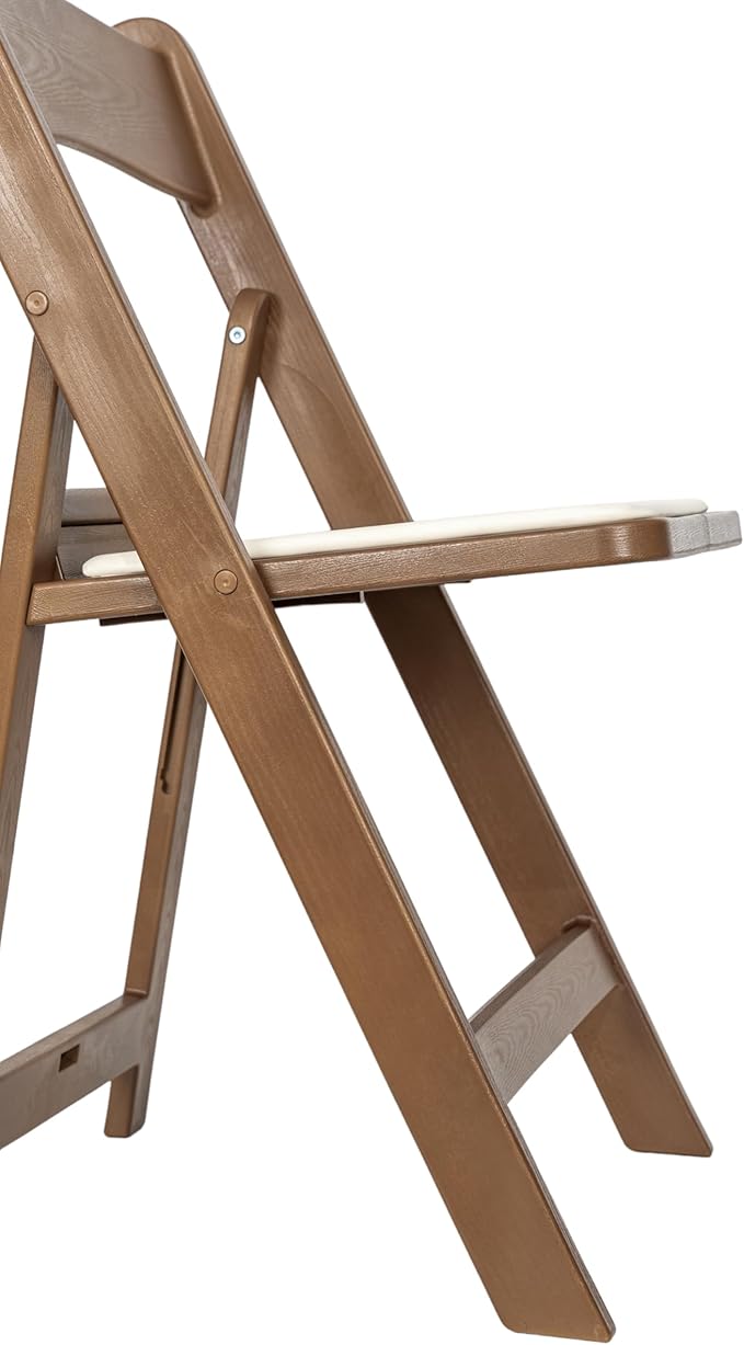 Flash Furniture Hercules Commercial Indoor/Outdoor Folding Event Chair, Wood Look, Weather-Resistant, Lightweight Design, Versatile Use, Chestnut