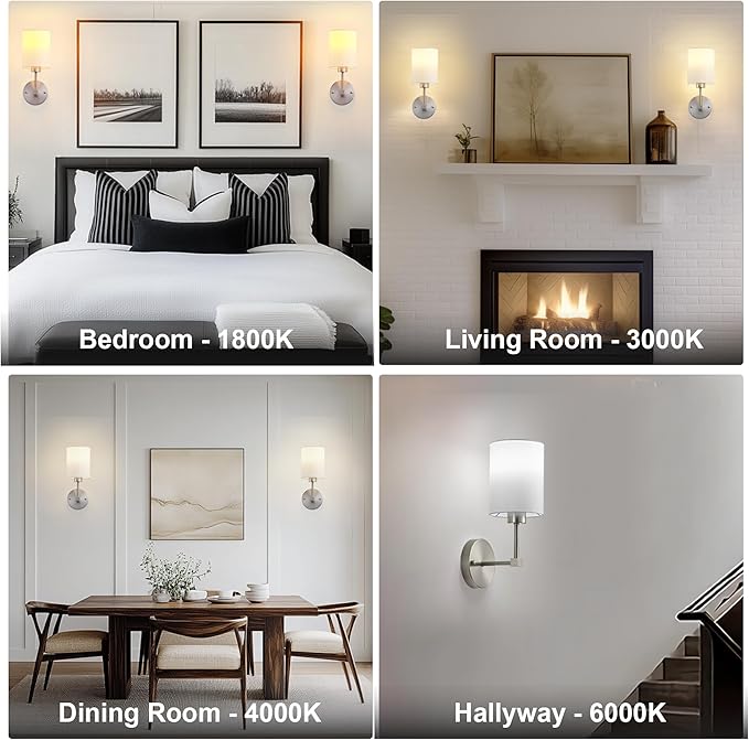 Battery Operated Wall Sconce Set of Two,Wireless Rechargeable Wall Light With Remote Control, Dimmable, 1800K/3000K/4000K/6000K/RGB, Timer, for Living Room, Bedroom, Fireplace, TV, 13.5 Inch, Nickel