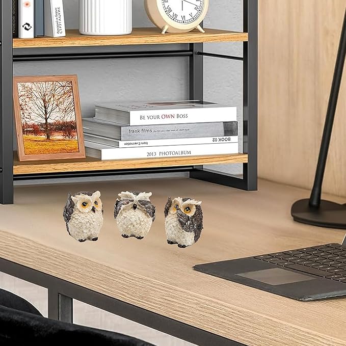 3 Wise Owl Statues, Adorable Owl Figurine for Shelf Decor, Retro Bird Sculpture Animal Decor for Living Room Bedroom Tabletop Mantel, Gift for Women Bird Lover, See No Evil Hear No Evil Speak No Evil